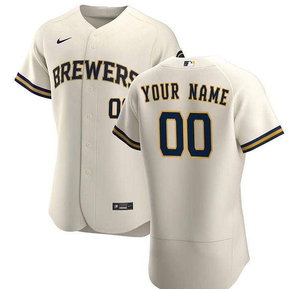 Men's Cream 2020 Home Authentic Custom Team Jersey