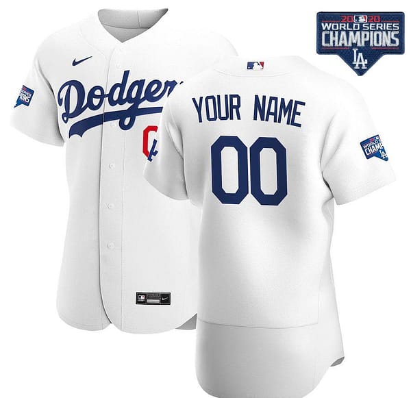 Men's White 2020 World Series Champions Home Custom Authentic Team Jersey