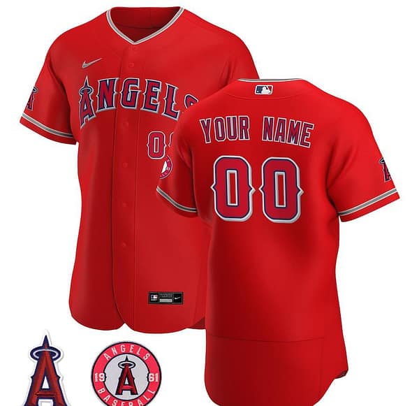 Men's Red 2020 Alternate Authentic Custom Team Jersey