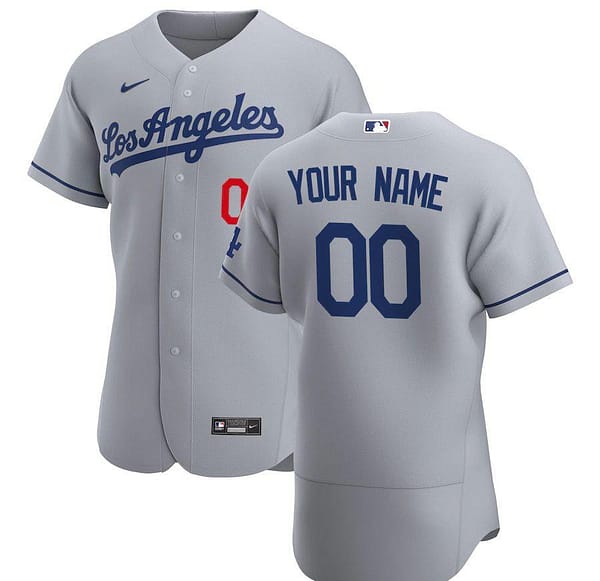 Men's Gray 2020 Road Authentic Custom Team Jersey