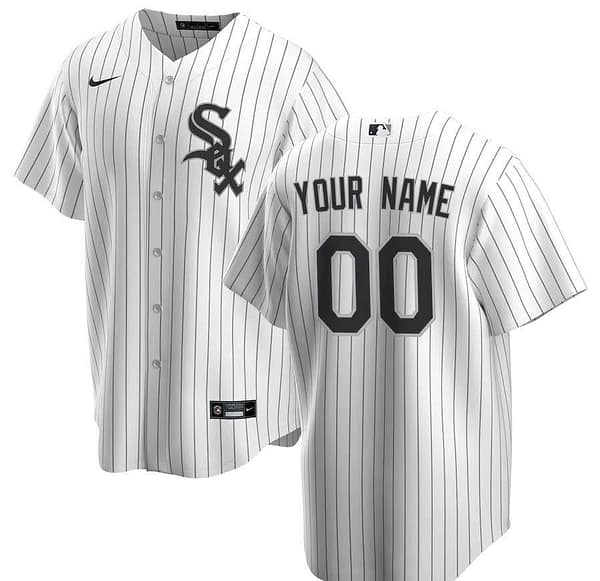 Men's White&Black Home 2020 Custom Team Jersey