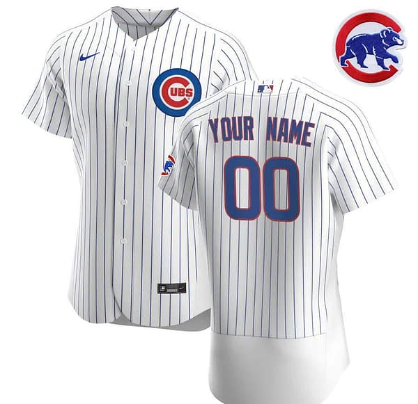 Men's White&Royal 2020 Home Authentic Custom Team Jersey