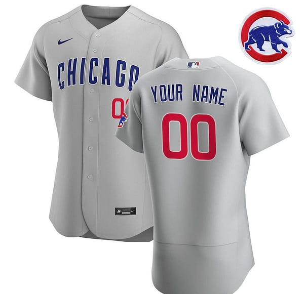 Men's Gray 2020 Road Authentic Custom Team Jersey