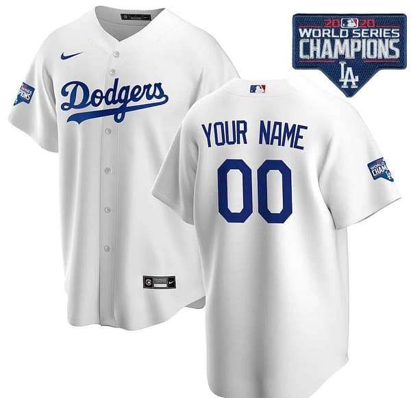 Youth White 2020 World Series Champions Home Custom Team Jersey