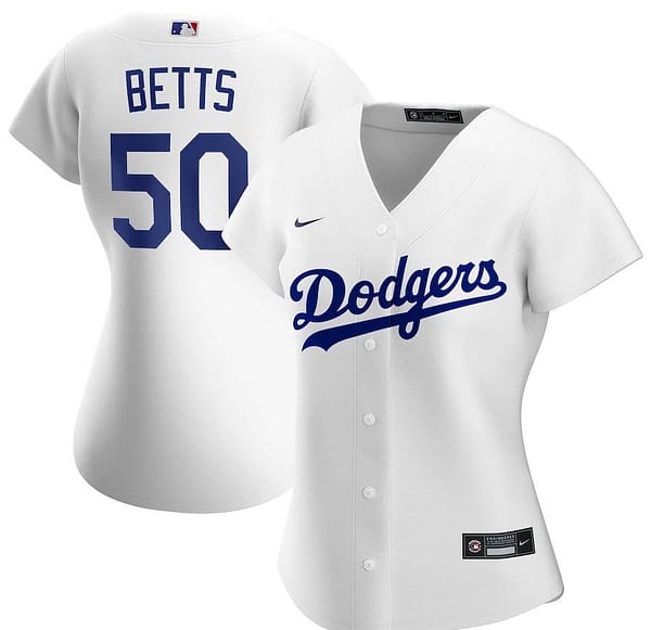 Women's Mookie Betts White 2020 Home Official Player Team Jersey
