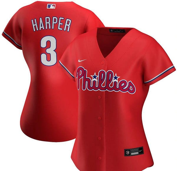 Women's Bryce Harper Red Alternate 2020 Player Team Jersey