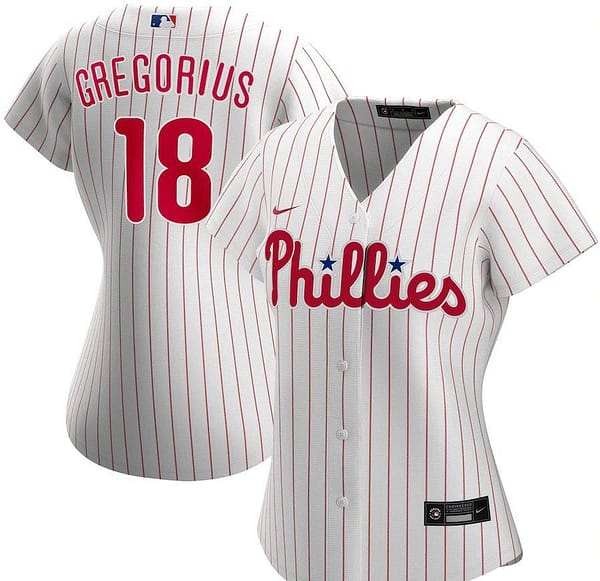 Women's Didi Gregorius White&Red Home 2020 Player Team Jersey