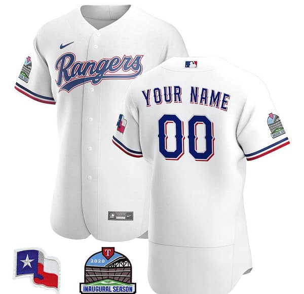 Men's White 2020 Home Authentic Custom Inaugural Season Patch Team Jersey