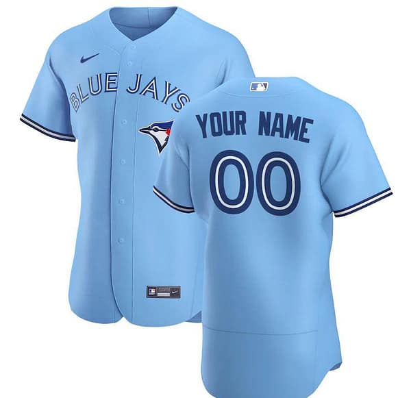 Men's Light Blue 2020 Alternate Authentic Custom Team Jersey