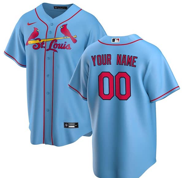 Men's Light Blue Alternate 2020 Custom Team Jersey