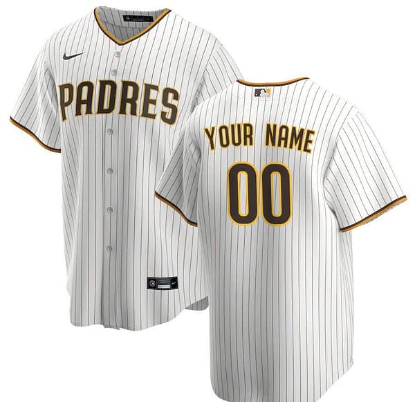 Men's White&Brown Home 2020 Custom Team Jersey