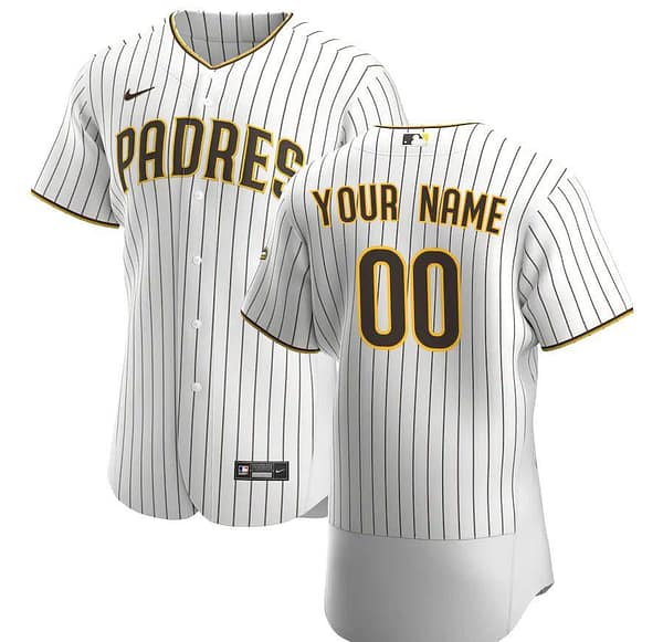 Men's White&Brown 2020 Home Authentic Custom Team Jersey