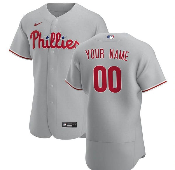 Men's Gray 2020 Road Authentic Custom Team Jersey