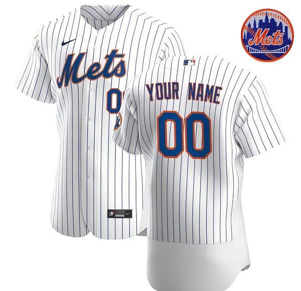 Men's White&Royal 2020 Home Authentic Custom Team Jersey