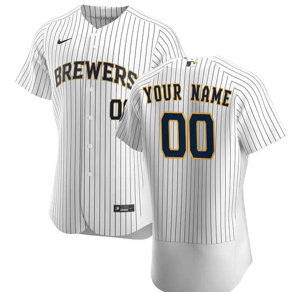 Men's White&Navy 2020 Alternate Authentic Custom Team Jersey