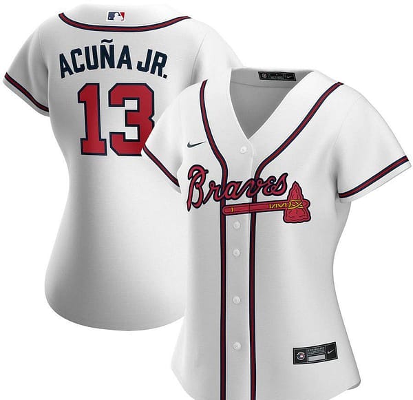 Women's Ronald Acuna Jr. White Home 2020 Player Team Jersey