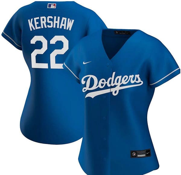 Women's Clayton Kershaw Royal Alternate 2020 Player Team Jersey