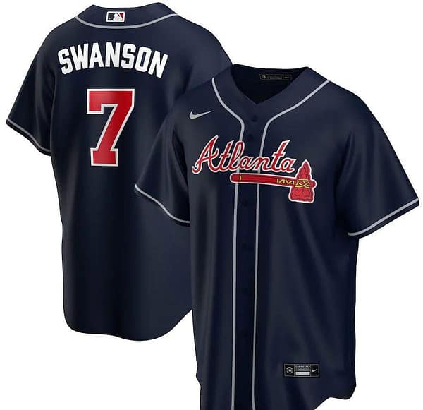 Youth Dansby Swanson Navy Alternate 2020 Player Team Jersey