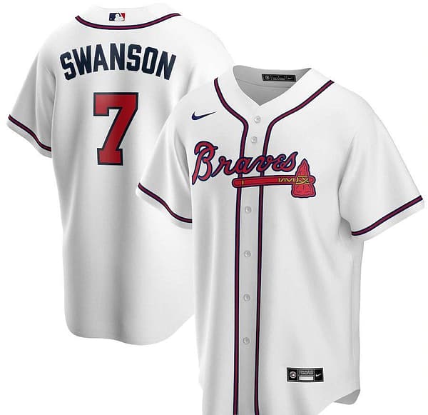 Youth Dansby Swanson White Home 2020 Player Team Jersey