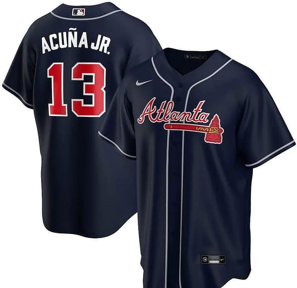 Youth Ronald Acuna Jr. Navy Alternate 2020 Player Team Jersey