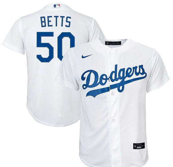 Youth Mookie Betts White 2020 Home Official Player Team Jersey