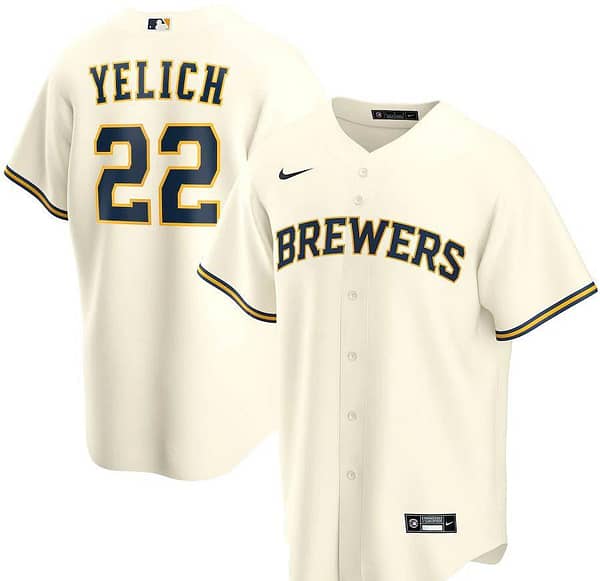 Youth Christian Yelich Cream Home 2020 Player Team Jersey