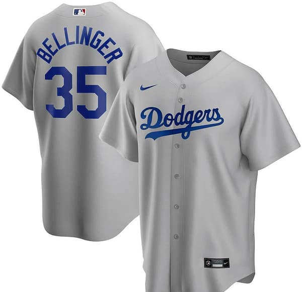 Men's Cody Bellinger Gray Alternate 2020 Player Team Jersey