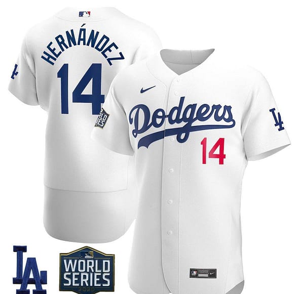 Men's Enrique Hernández White 2020 World Series Bound Authentic Player Team Jersey