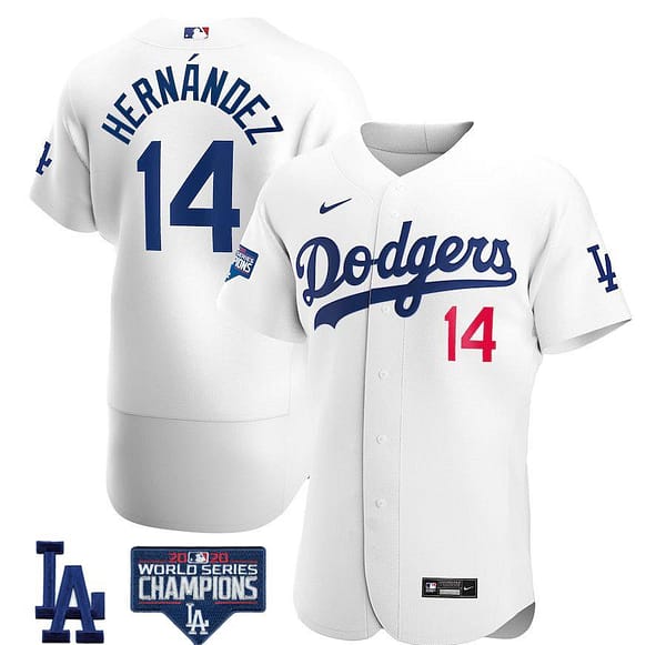 Men's Enrique Hernández White 2020 World Series Champions Home Authentic Player Team Jersey