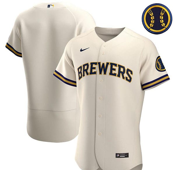 Men's Cream Home 2020 Authentic Team Logo Team Jersey