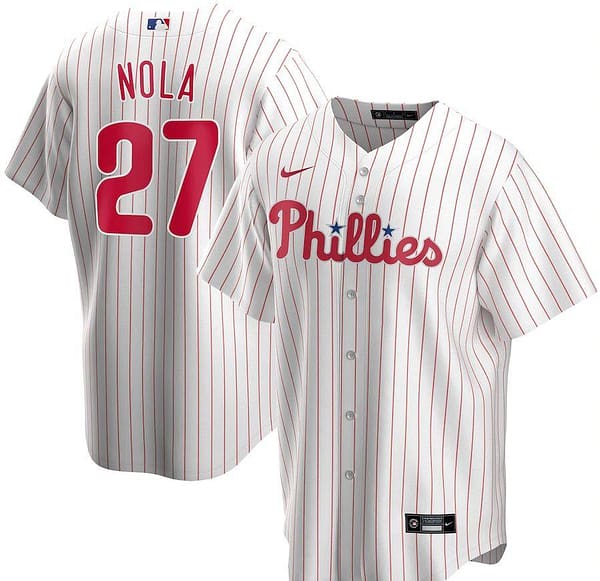 Men's Aaron Nola White Home 2020 Player Team Jersey