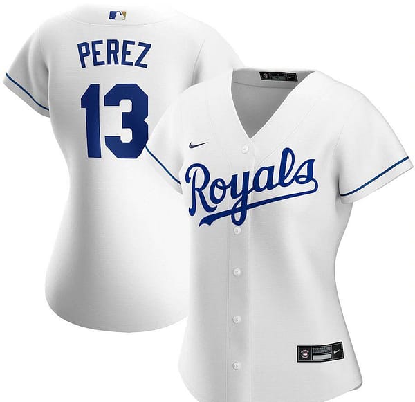 Women's Salvador Perez White Home 2020 Player Team Jersey