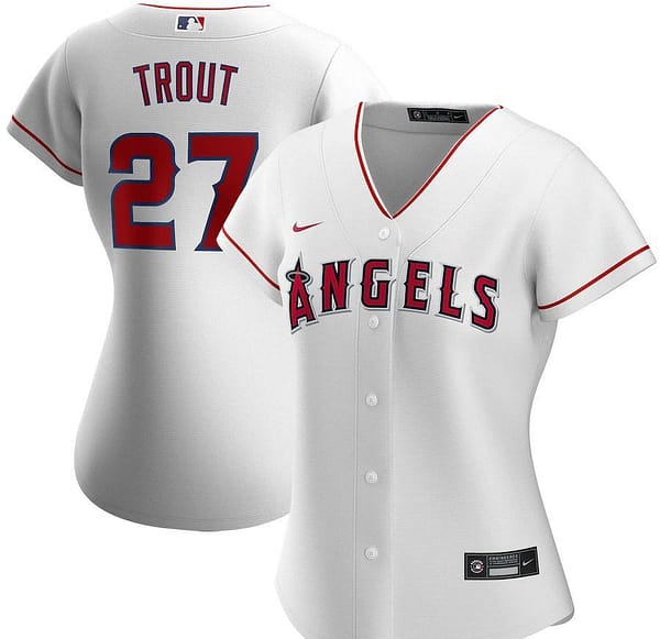 Women's Mike Trout White Home 2020 Player Team Jersey