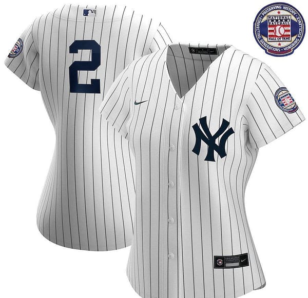 Women's Derek Jeter White&Navy 2020 Hall of Fame Induction Team Jersey