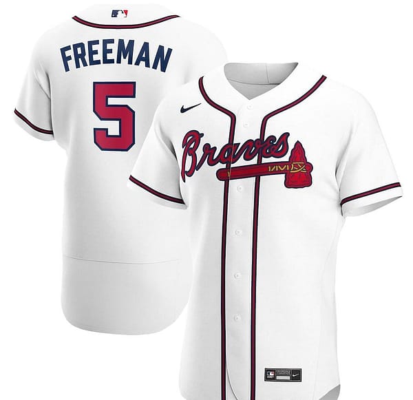 Men's Freddie Freeman White Home 2020 Authentic Player Team Jersey