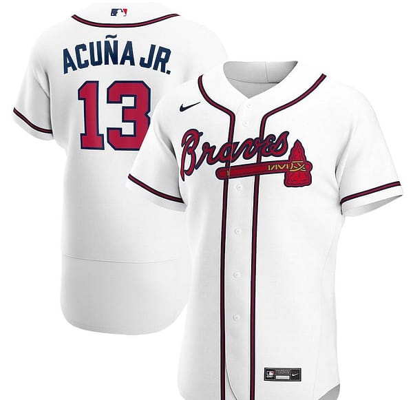 Men's Ronald Acuna Jr. White Home 2020 Authentic Player Team Jersey