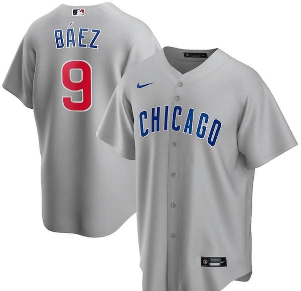 Men's Javier Baez Gray Road 2020 Player Team Jersey