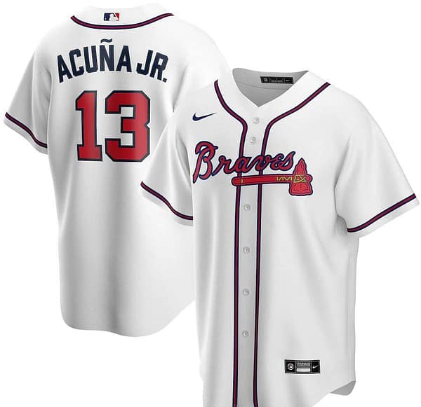 Men's Ronald Acuna Jr. White Home 2020 Player Team Jersey