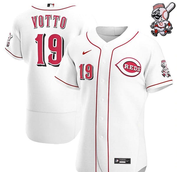 Men's Joey Votto White Home 2020 Authentic Player Team Jersey