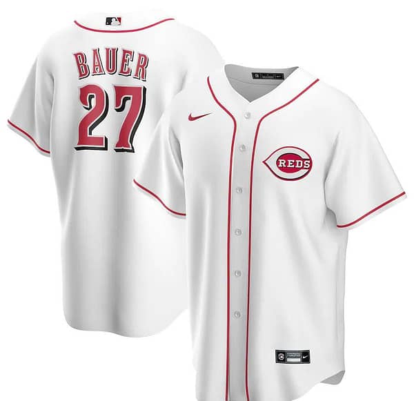Men's Trevor Bauer White Home 2020 Player Team Jersey