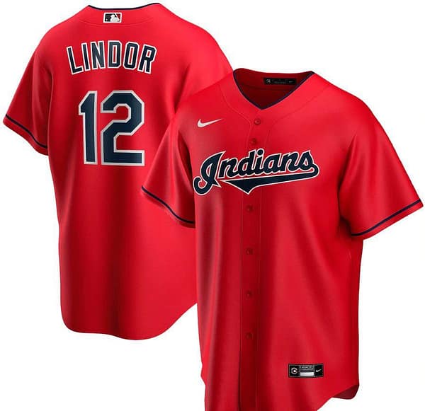Youth Francisco Lindor Red Alternate 2020 Player Team Jersey