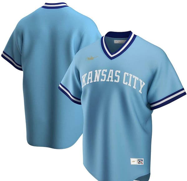 Youth Light Blue Road Cooperstown Collection Team Jersey