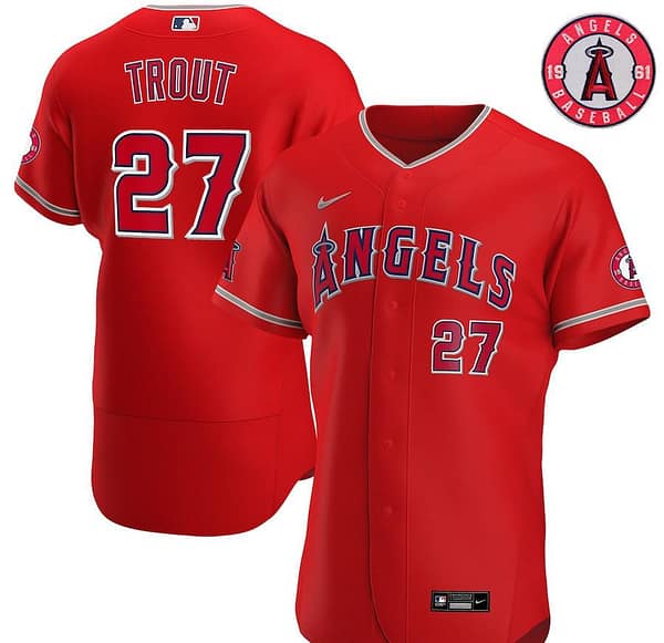 Men's Mike Trout Red Alternate 2020 Authentic Player Team Jersey