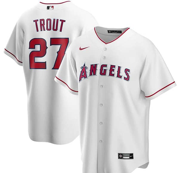 Men's Mike Trout White Home 2020 Player Team Jersey