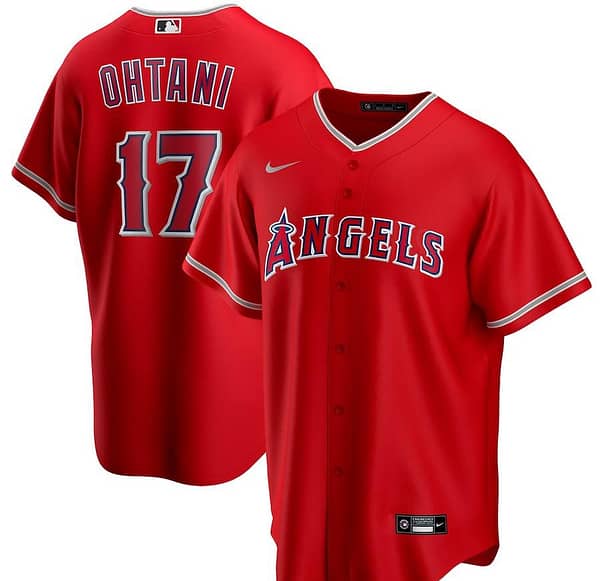 Men's Shohei Ohtani Red Alternate 2020 Player Team Jersey