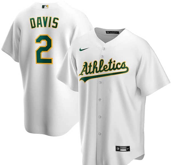 Men's Khris Davis White Home 2020 Player Team Jersey
