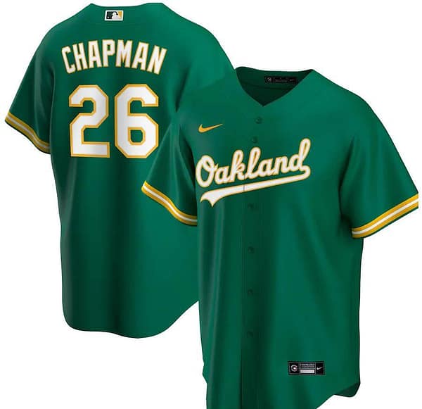 Men's Matt Chapman Kelly Green Alternate 2020 Player Team Jersey