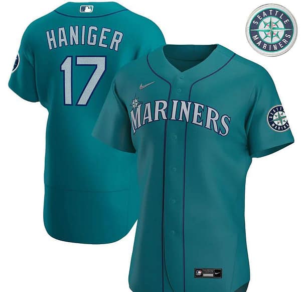 Men's Mitch Haniger Aqua Alternate 2020 Authentic Player Team Jersey
