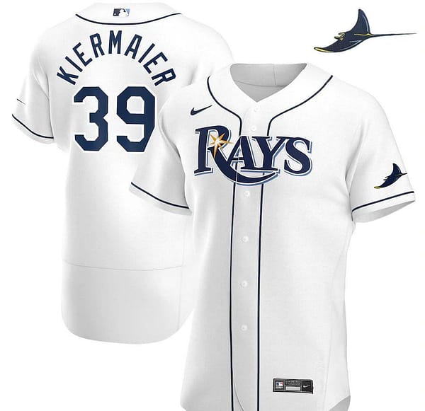 Men's Kevin Kiermaier White Home 2020 Authentic Player Team Jersey