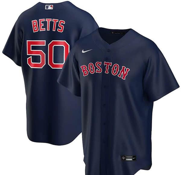 Men's Mookie Betts Navy Alternate 2020 Player Team Jersey